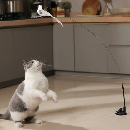 Interactive Cat Toy Bird Teaser with Suction Cup