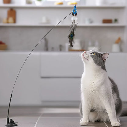 Interactive Cat Toy Bird Teaser with Suction Cup