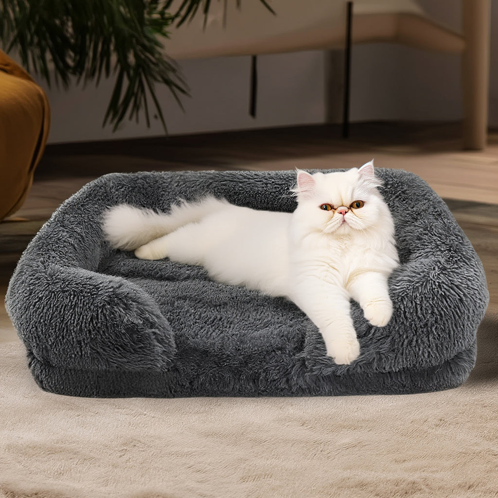 Fluffy donut dog bed for small and medium pets
