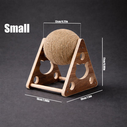 Cat scratch toy with spinning sisal ball