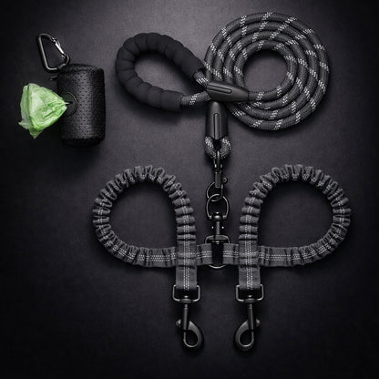 Dog leash splitter for two dogs