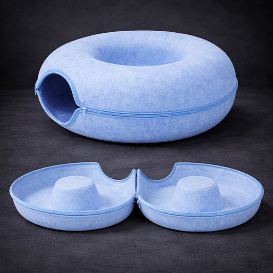 Soft cat cave bed with donut shape for sleeping