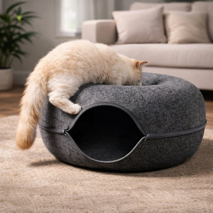 2 in 1 cat bed cave and donut bed for comfort