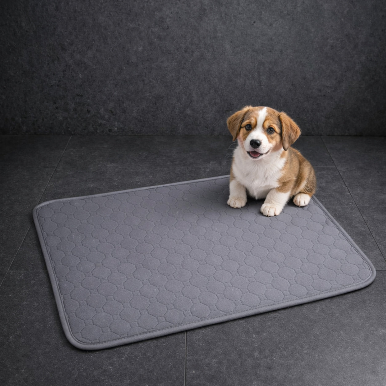 Dog staying cool on cooling pad