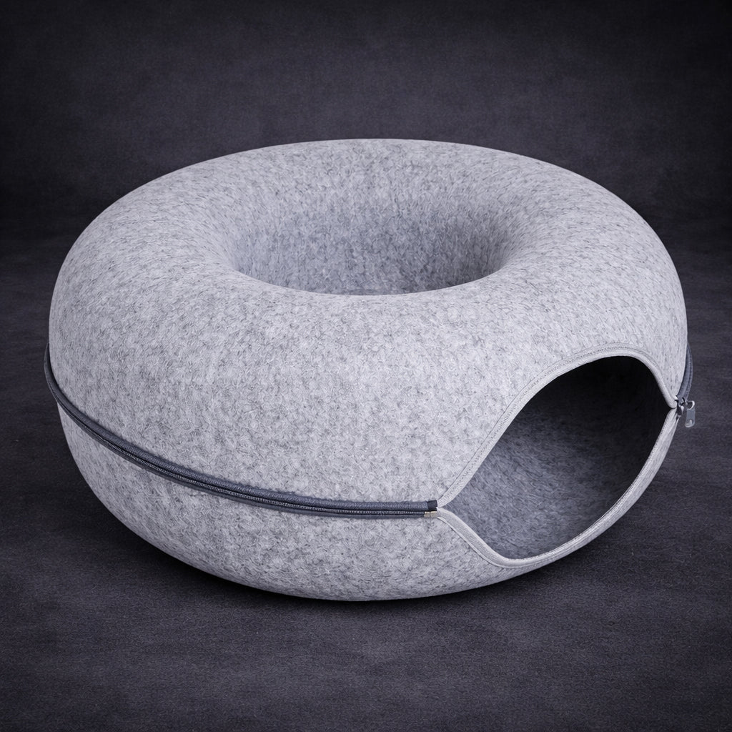 Warm cat cave bed with cozy enclosed design