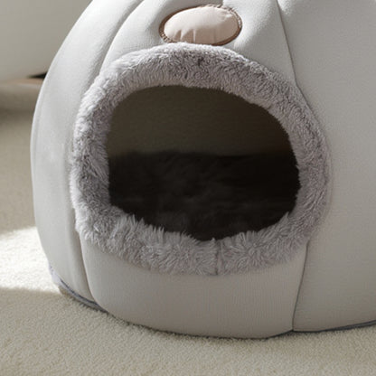 Warm cat cave bed with removable cushion