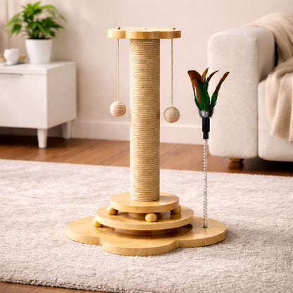 Cat puzzle toy for indoor cats with rolling balls
