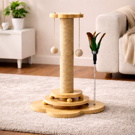 Cat puzzle toy for indoor cats with rolling balls
